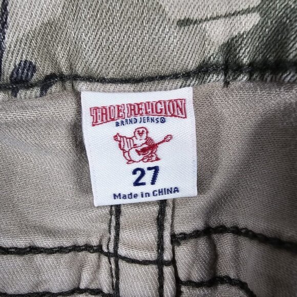 NWT TRUE RELIGION GARDEN CAMO SUPER SKINNY Distressed‎ Mid Rise Jeans Size 27 - Picture 7 of 16